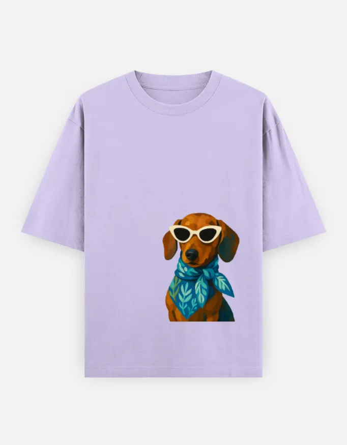 Dachshund Sunglasses Unisex Oversized T-Shirt 2