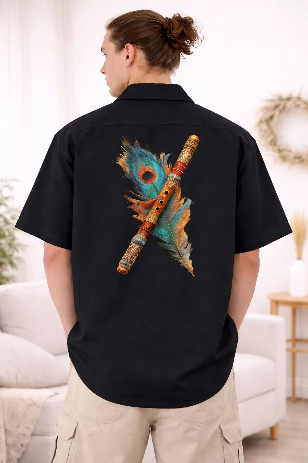 Krishna Flute & Trishul Unisex Oversized Shirt
