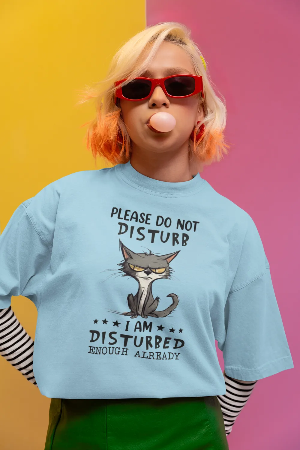 Please Do Not Disturb Grumpy Cat Unisex Oversized T-Shirt