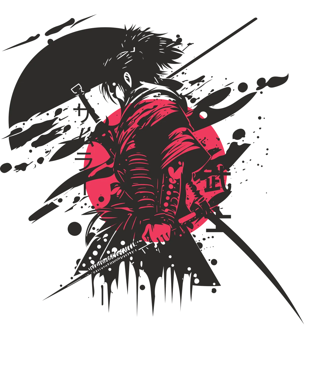 Samurai Warrior Graphic Unisex Oversized T-Shirt 5