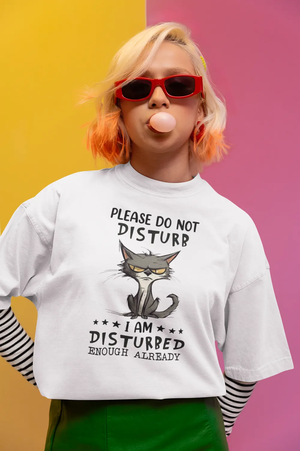 Please Do Not Disturb Grumpy Cat Unisex Oversized T-Shirt