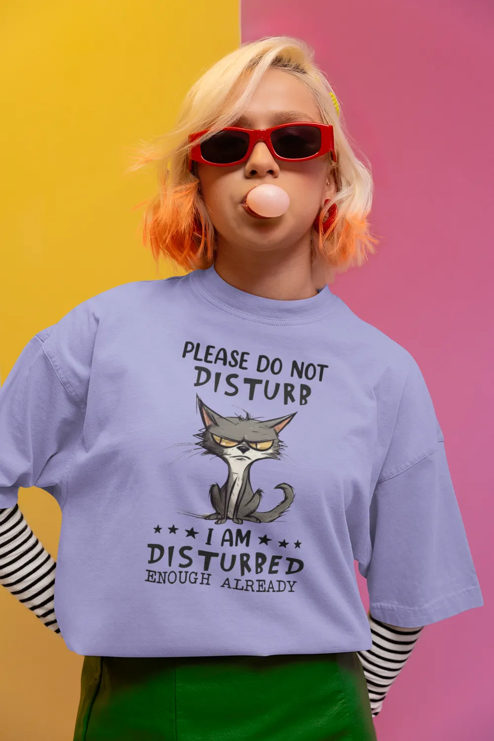 Please Do Not Disturb Grumpy Cat Unisex Oversized T-Shirt