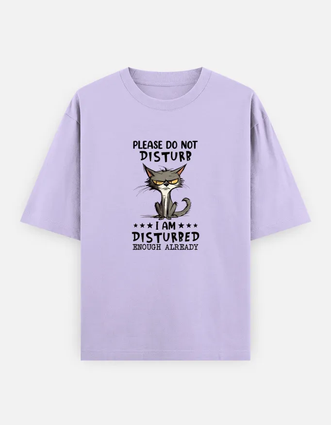 Please Do Not Disturb Grumpy Cat Unisex Oversized T-Shirt 2