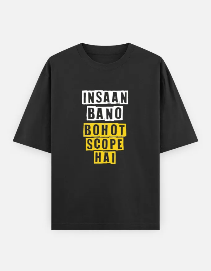 Funny Hinglish Quote Unisex Oversized T-Shirt 2