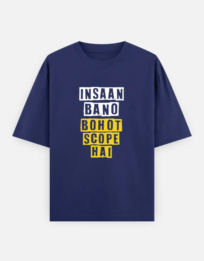 Funny Hinglish Quote Unisex Oversized T-Shirt