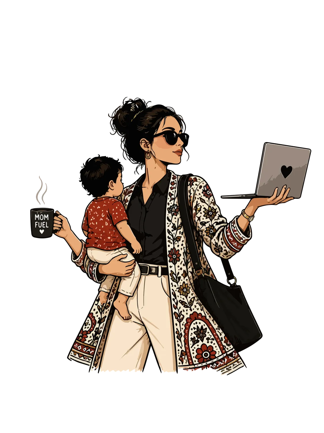 Boss Mom Back Print Oversized Graphic T-Shirt 6