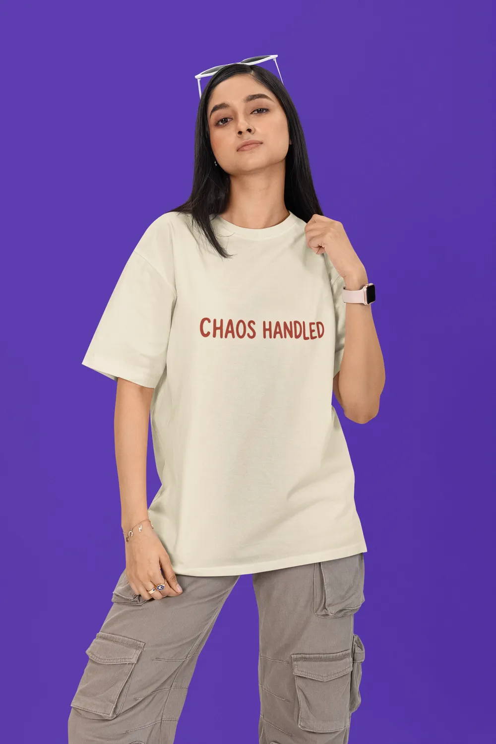 Boss Mom Back Print Oversized Graphic T-Shirt