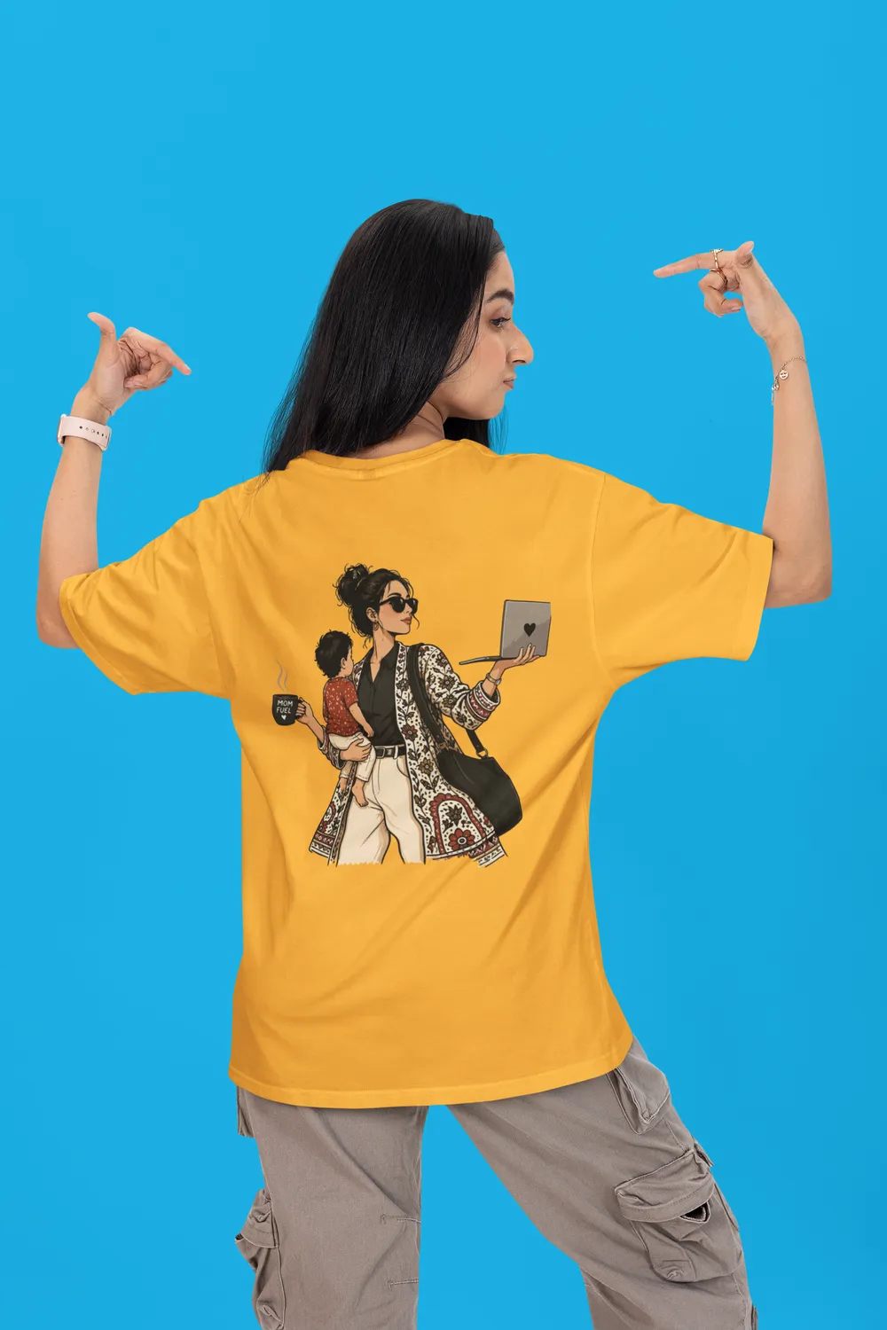 Boss Mom Back Print Oversized Graphic T-Shirt