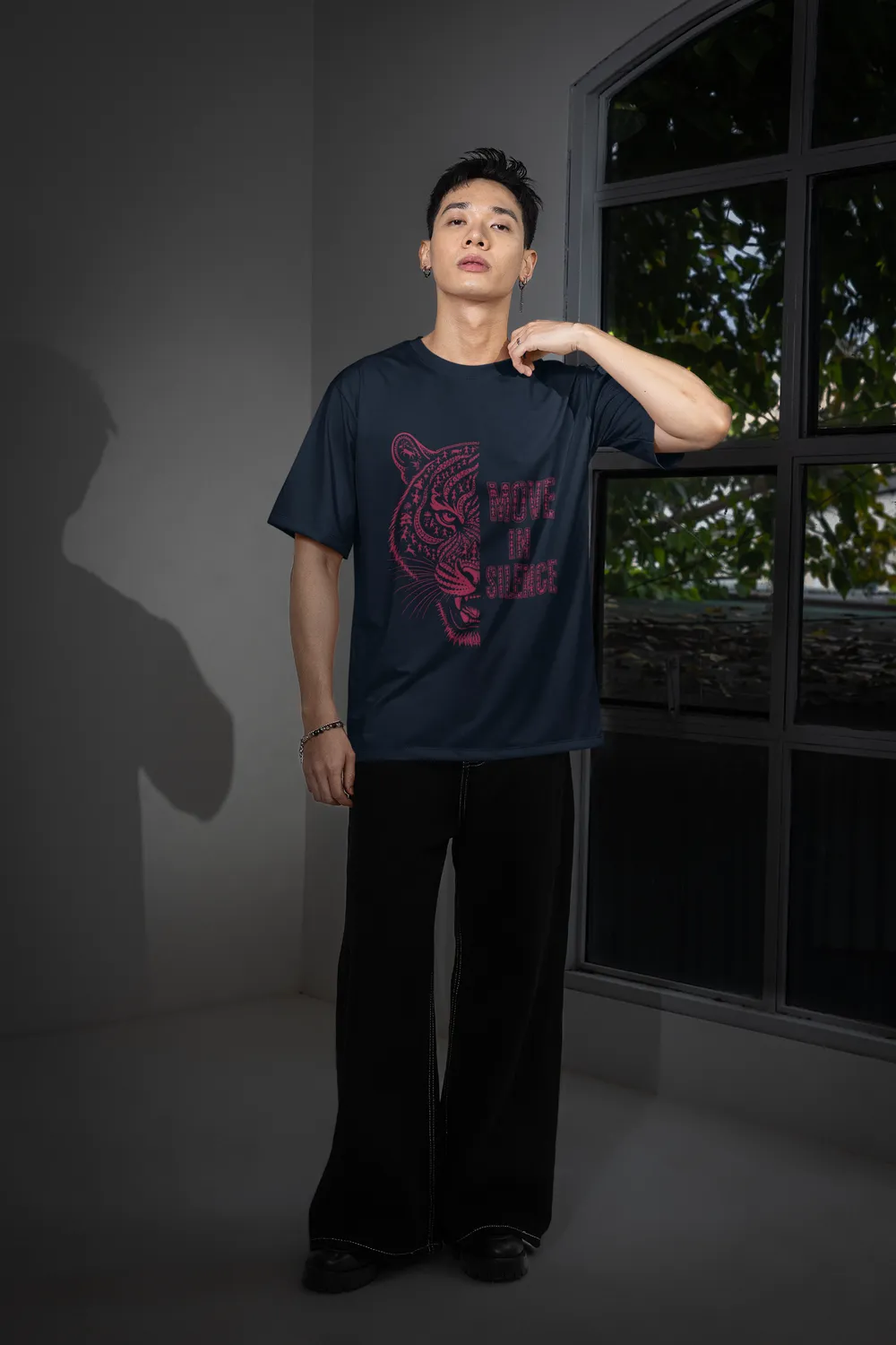 Move In Silence Tiger Unisex Oversized T-Shirt