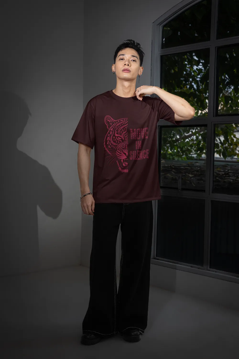 Move In Silence Tiger Unisex Oversized T-Shirt