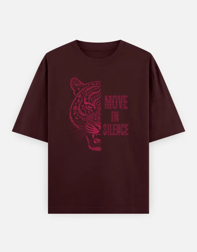 Move In Silence Tiger Unisex Oversized T-Shirt 2