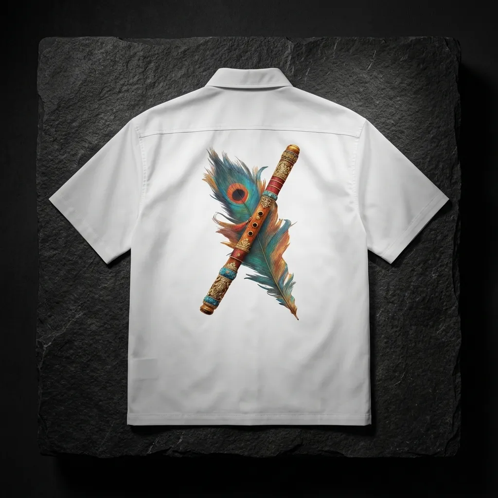 Krishna Flute & Trishul Unisex Oversized Shirt