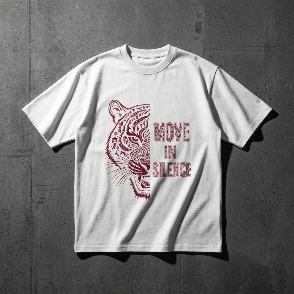 Move In Silence Tiger Unisex Oversized T-Shirt