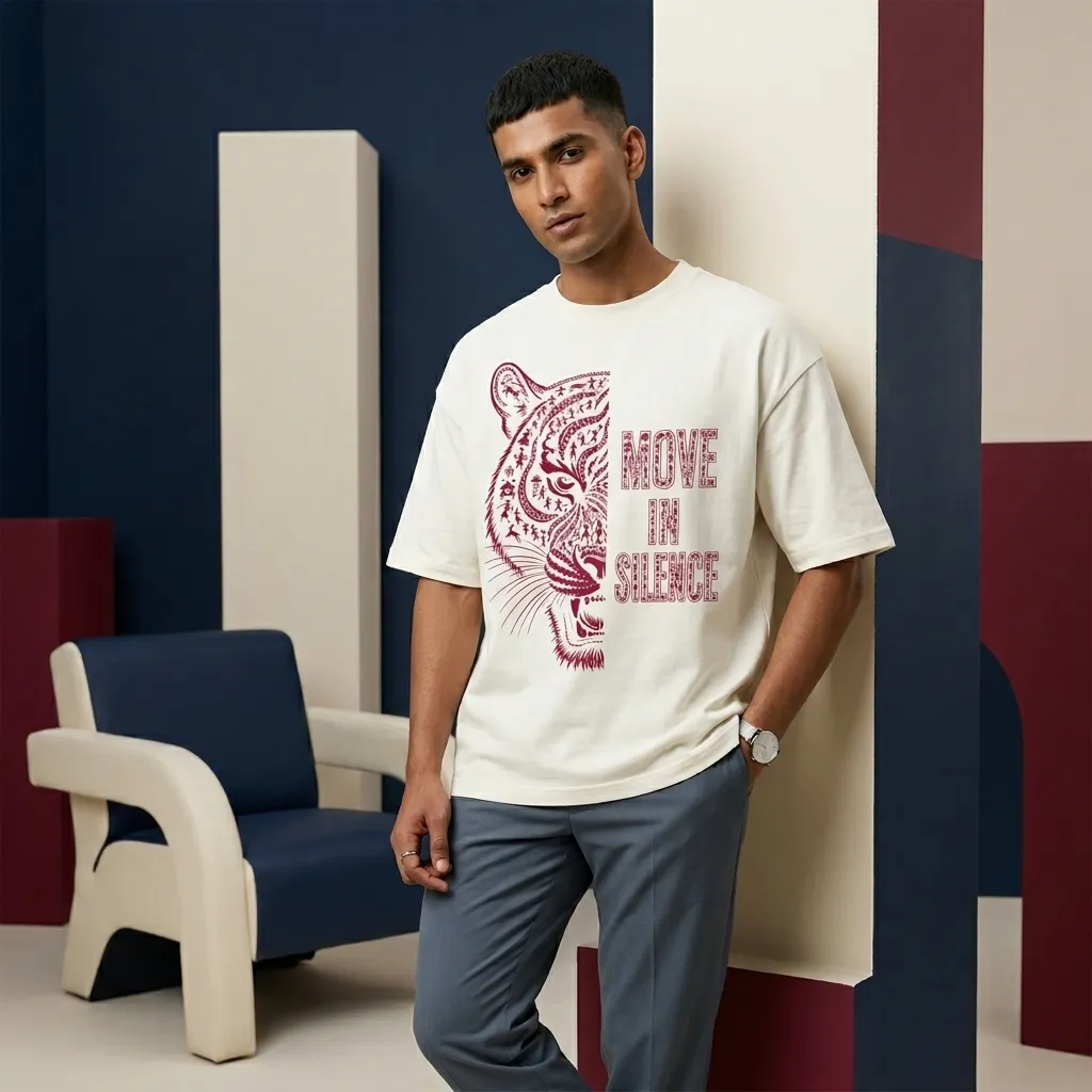 Move In Silence Tiger Unisex Oversized T-Shirt