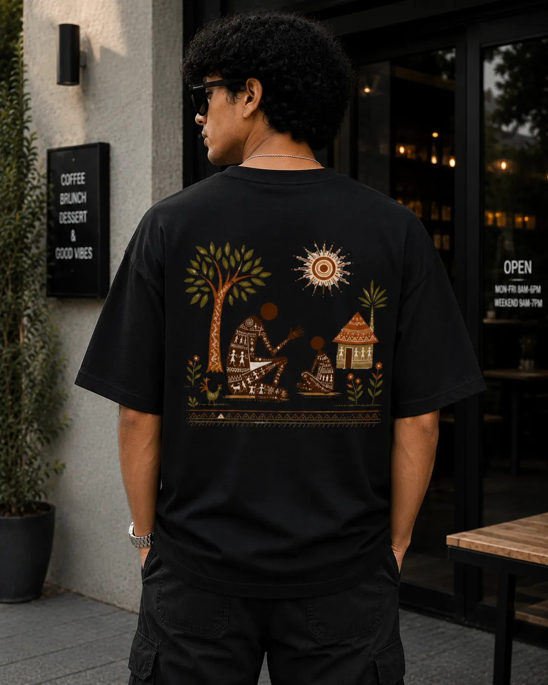 Built Before Reels Warli Art Oversized T-Shirt 2
