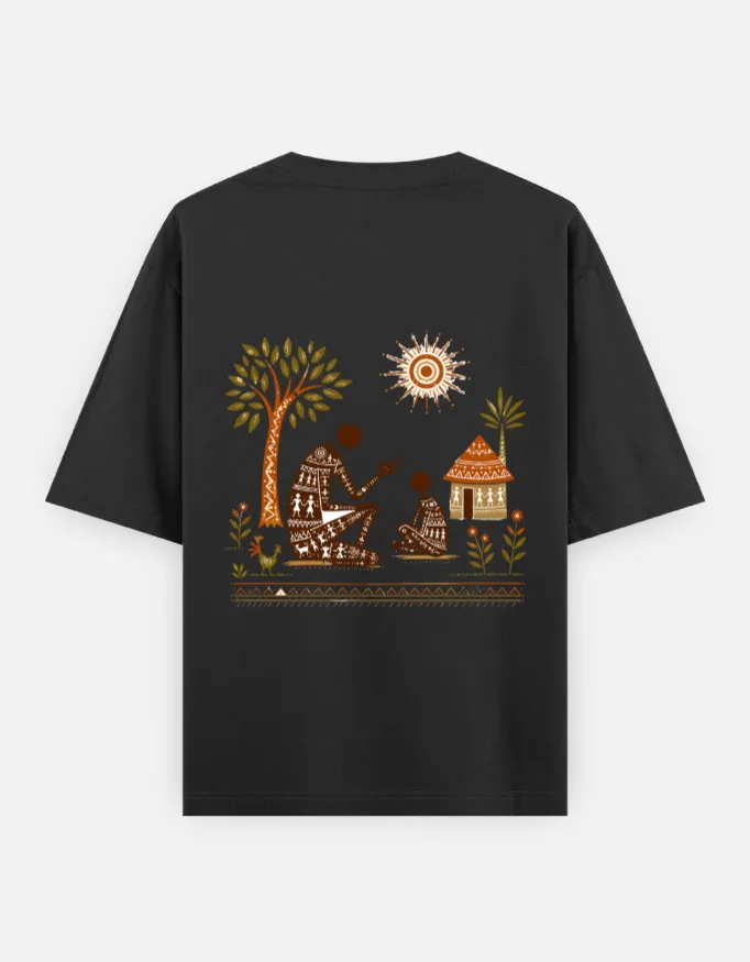 Built Before Reels Warli Art Oversized T-Shirt 4