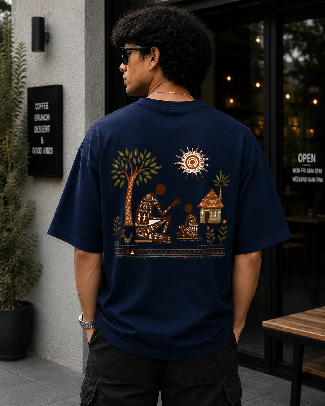 Built Before Reels Warli Art Oversized T-Shirt 2