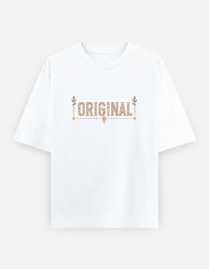 Folk Art Motif Graphic Unisex Oversized T-Shirt 2