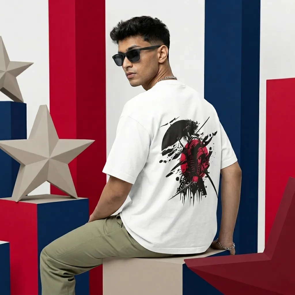 Samurai Warrior Graphic Unisex Oversized T-Shirt