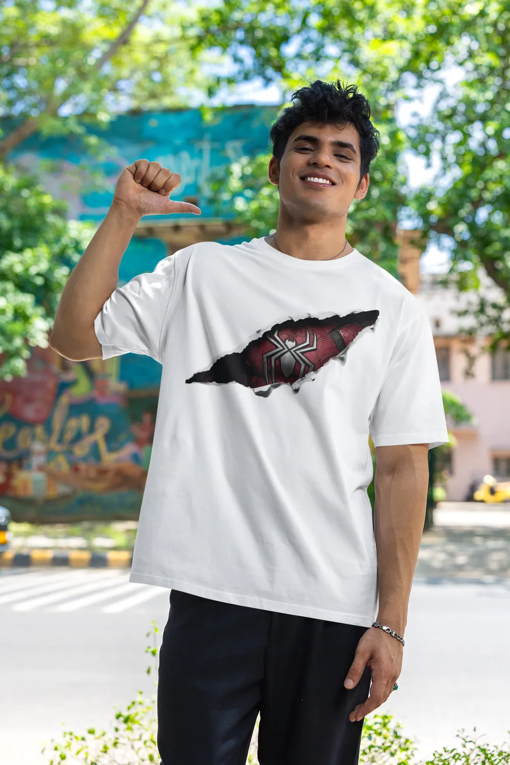 Spiderman Ripped Unisex Oversized Streetwear T-Shirt