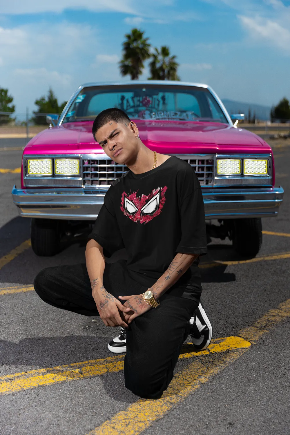 Superhero Spiderman Inspired Eyes Unisex Oversized T-Shirt