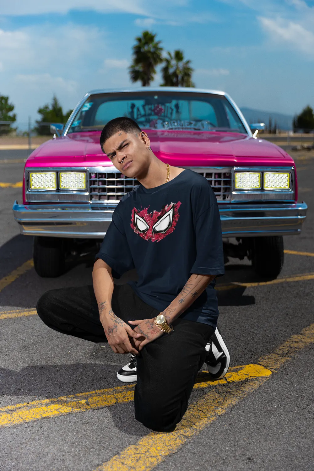 Superhero Spiderman Inspired Eyes Unisex Oversized T-Shirt