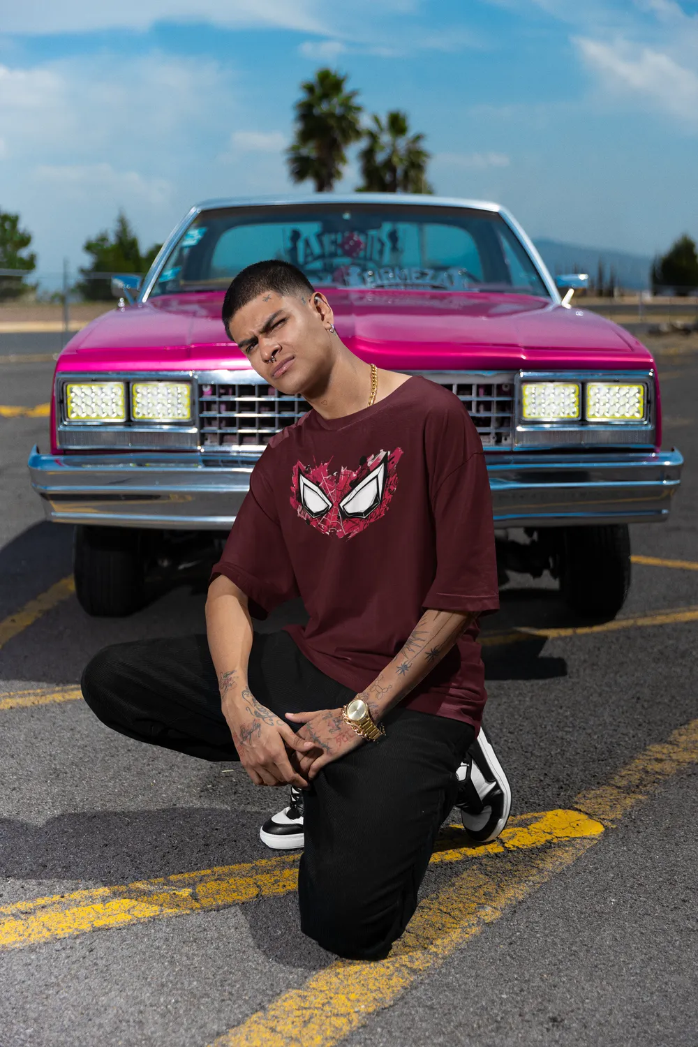 Superhero Spiderman Inspired Eyes Unisex Oversized T-Shirt