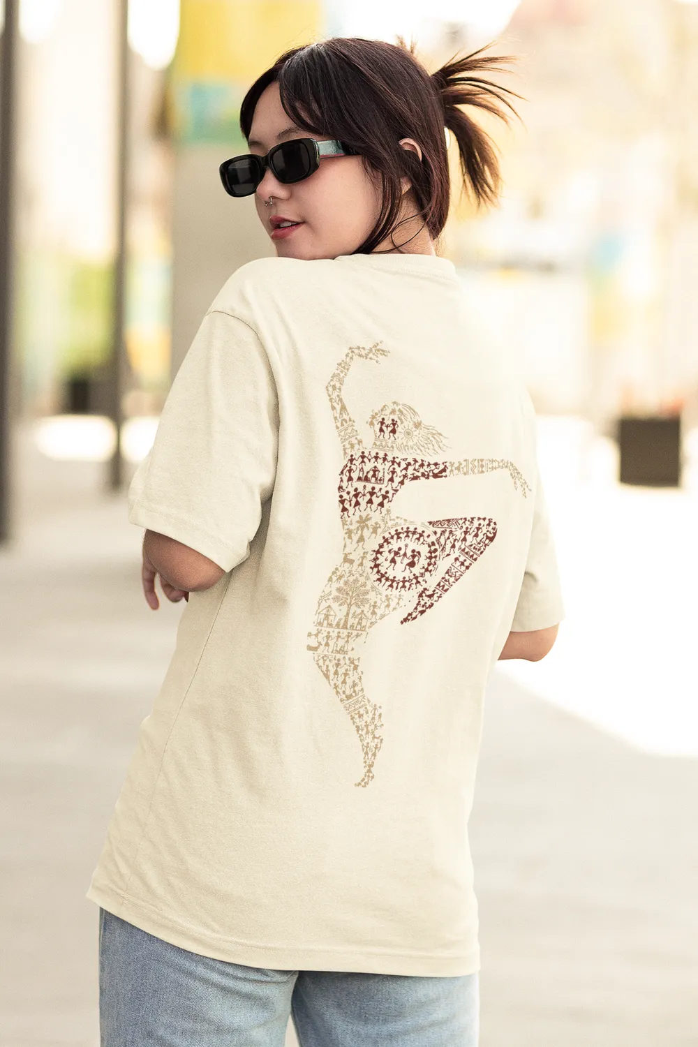 Warli Dance Art Unisex Oversized T-Shirt 2