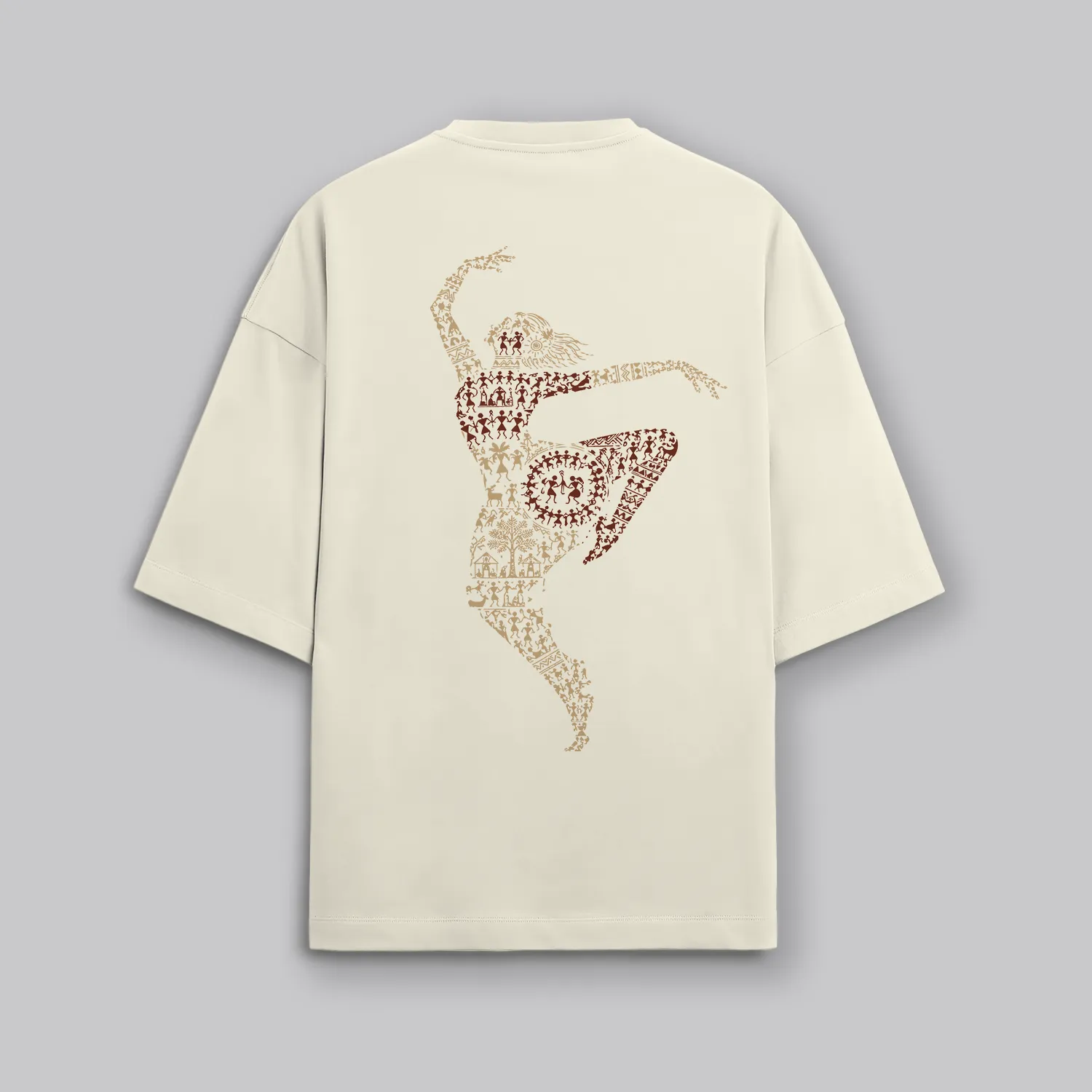 Warli Dance Art Unisex Oversized T-Shirt 4