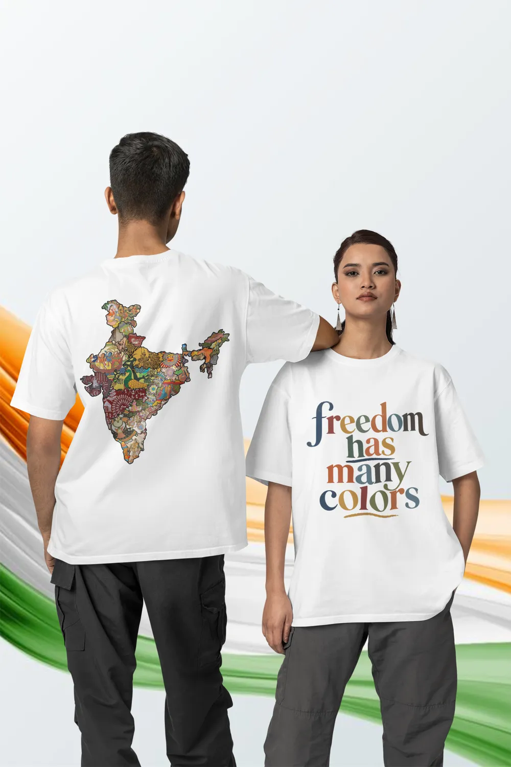Freedom Has Many Colors – Indian Art Oversized T-Shirt