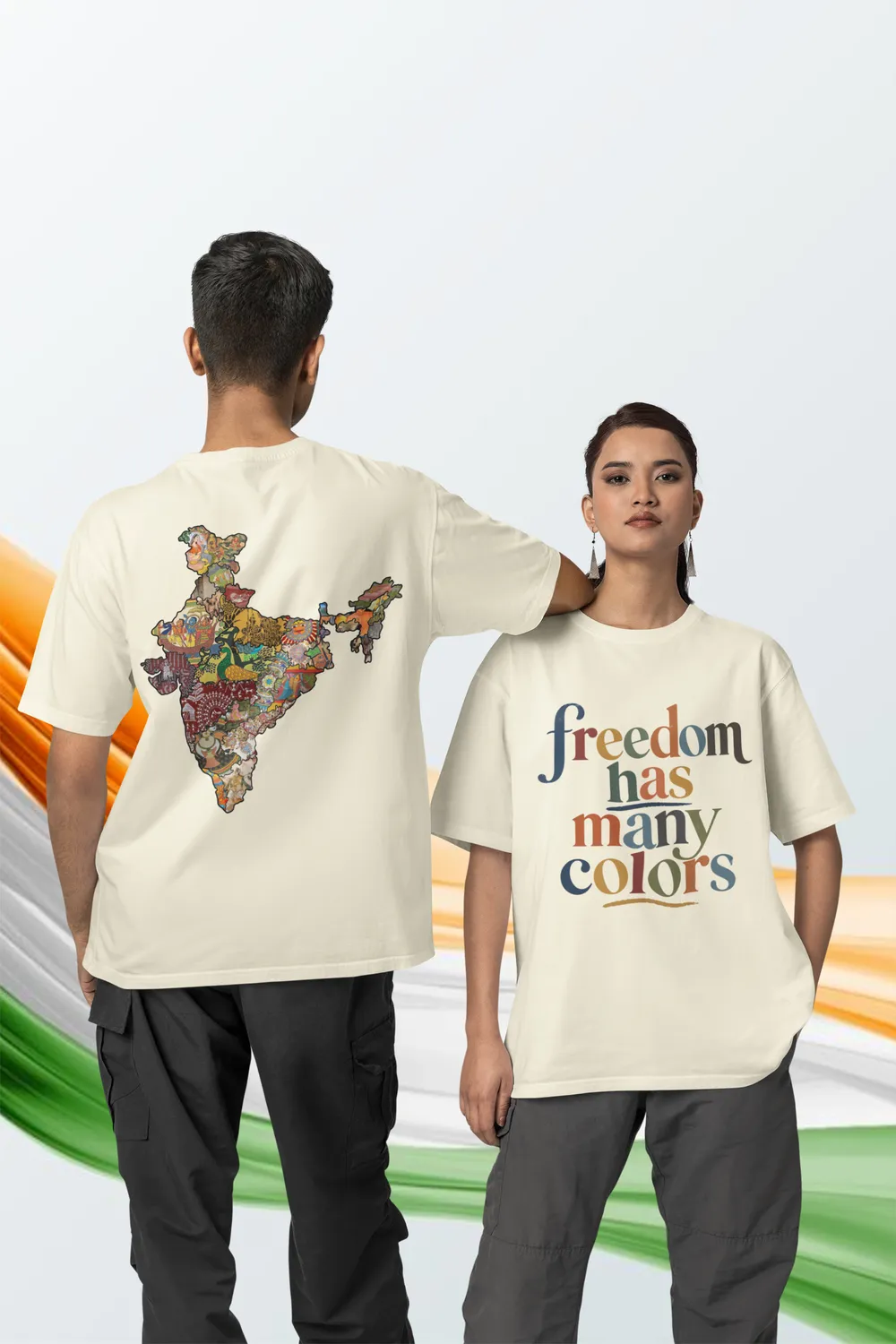 Freedom Has Many Colors – Indian Art Oversized T-Shirt 1